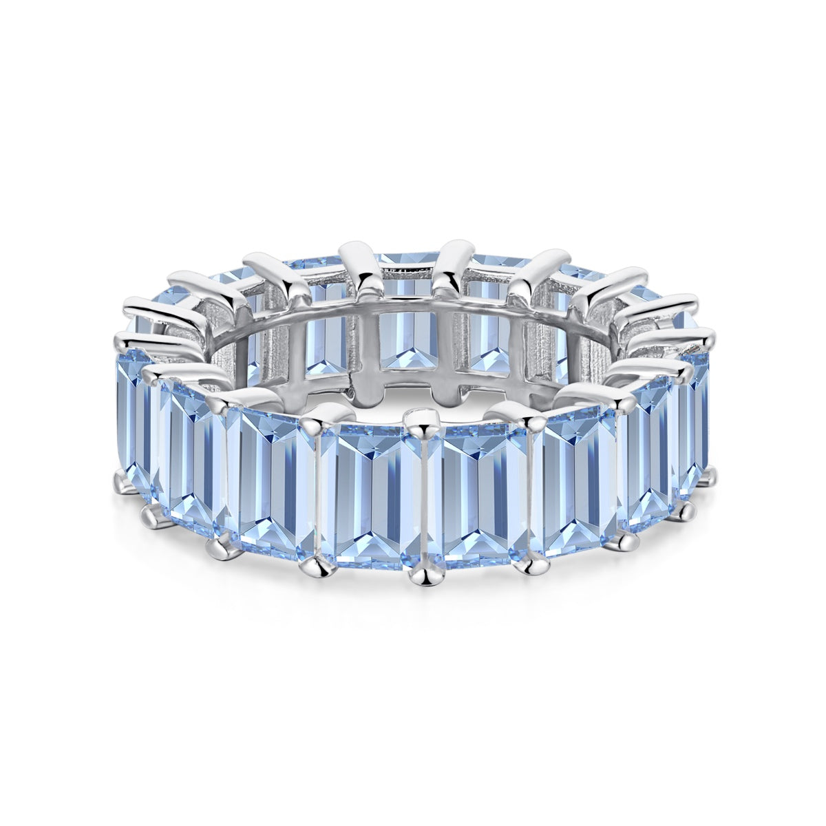 [Royal Jewellery]0.75 Carat Elegant Emerald Cut Tennis Ring