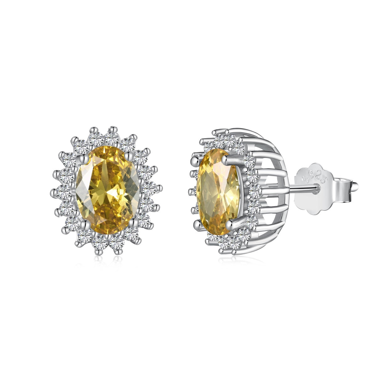 [Royal Jewellery]Delicate Radiant Oval Cut Daily Earrings