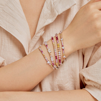 [Royal Jewellery]Ornate Colorful Butterfly Shape Round Cut Daily Bracelet