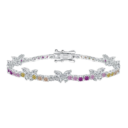 [ROYAL]Ornate Colorful Butterfly Shape Round Cut Daily Bracelet