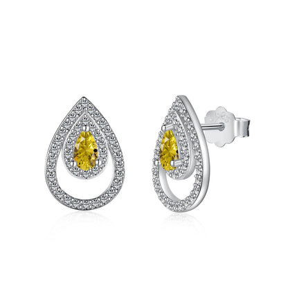 [Royal Jewellery]Sparkling Delicate Water Drop Shape Daily Earrings