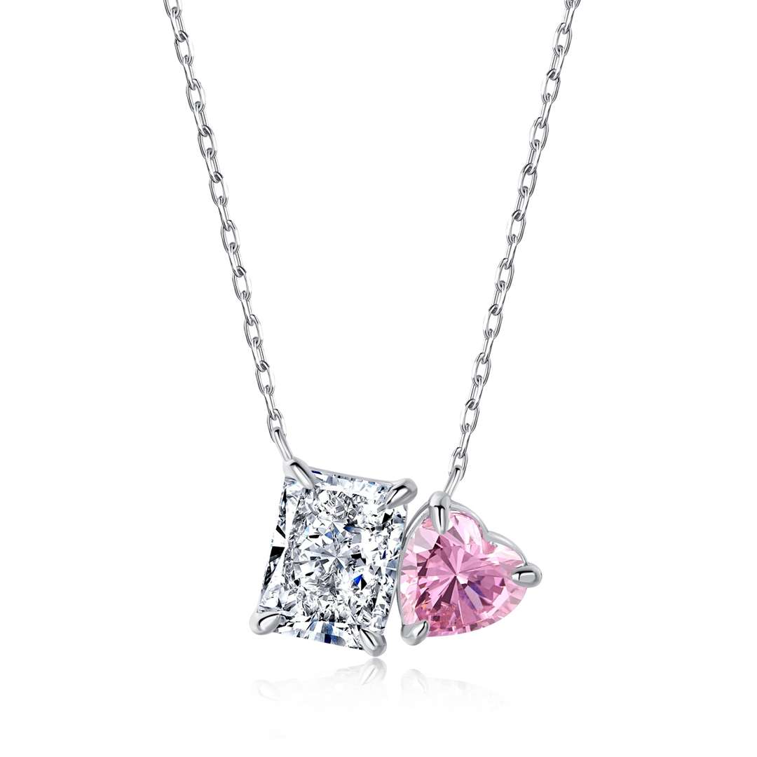 [Royal Jewellery]Dazzling Square & Heart Shape Necklace