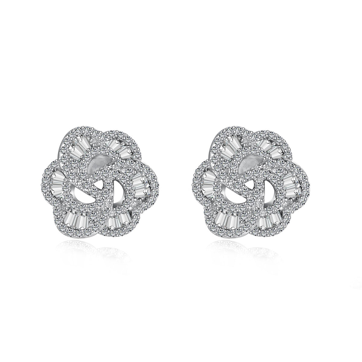 [Royal Jewellery]Exquisite Flower Shape Daily Earrings