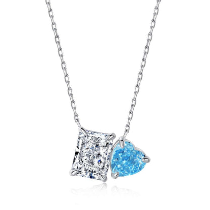 [Royal Jewellery]Dazzling Square & Heart Shape Necklace