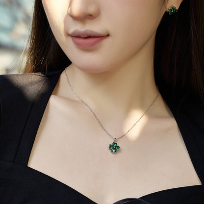 [Royal Jewellery]Heart-Shaped Four-Leaf Clover Bead Necklace