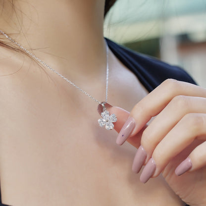 [Royal Jewellery]Heart-Shaped Four-Leaf Clover Bead Necklace