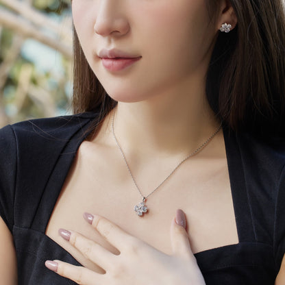 [Royal Jewellery]Heart-Shaped Four-Leaf Clover Bead Necklace