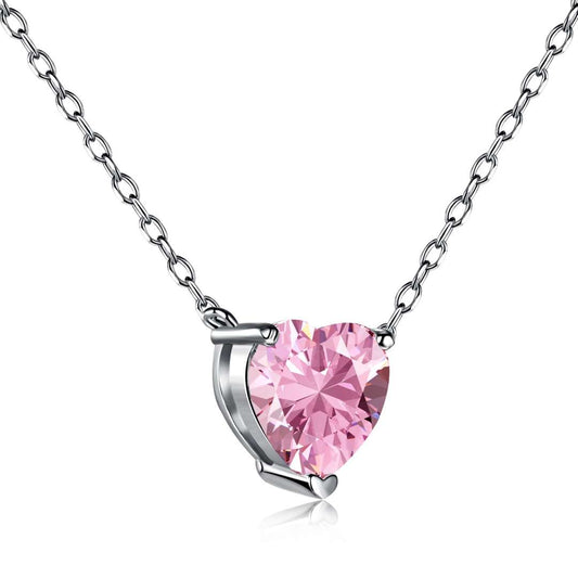 [Royal Jewellery]Heart Shape Main Stone Pendant Collarbone Necklace
