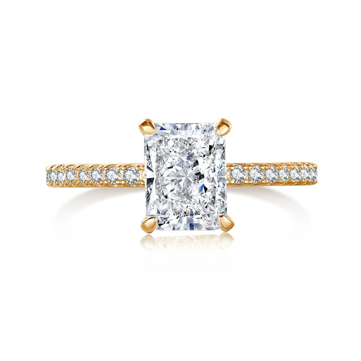 [Royal Jewellery]2.0 Carat Dazzling Sparkling Radiant Cut Party Ring