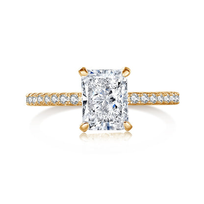 [Royal Jewellery]2.0 Carat Dazzling Sparkling Radiant Cut Party Ring