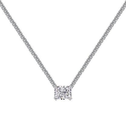 [Royal Jewellery]4.0 Carat Elegant Radiant Cut Necklace