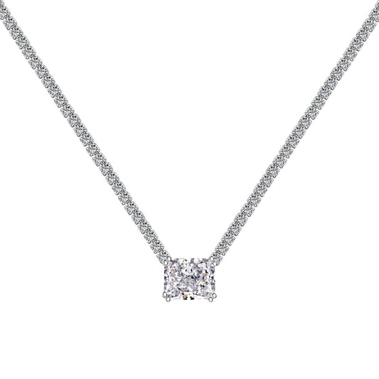[Royal Jewellery]4.0 Carat Elegant Radiant Cut Necklace