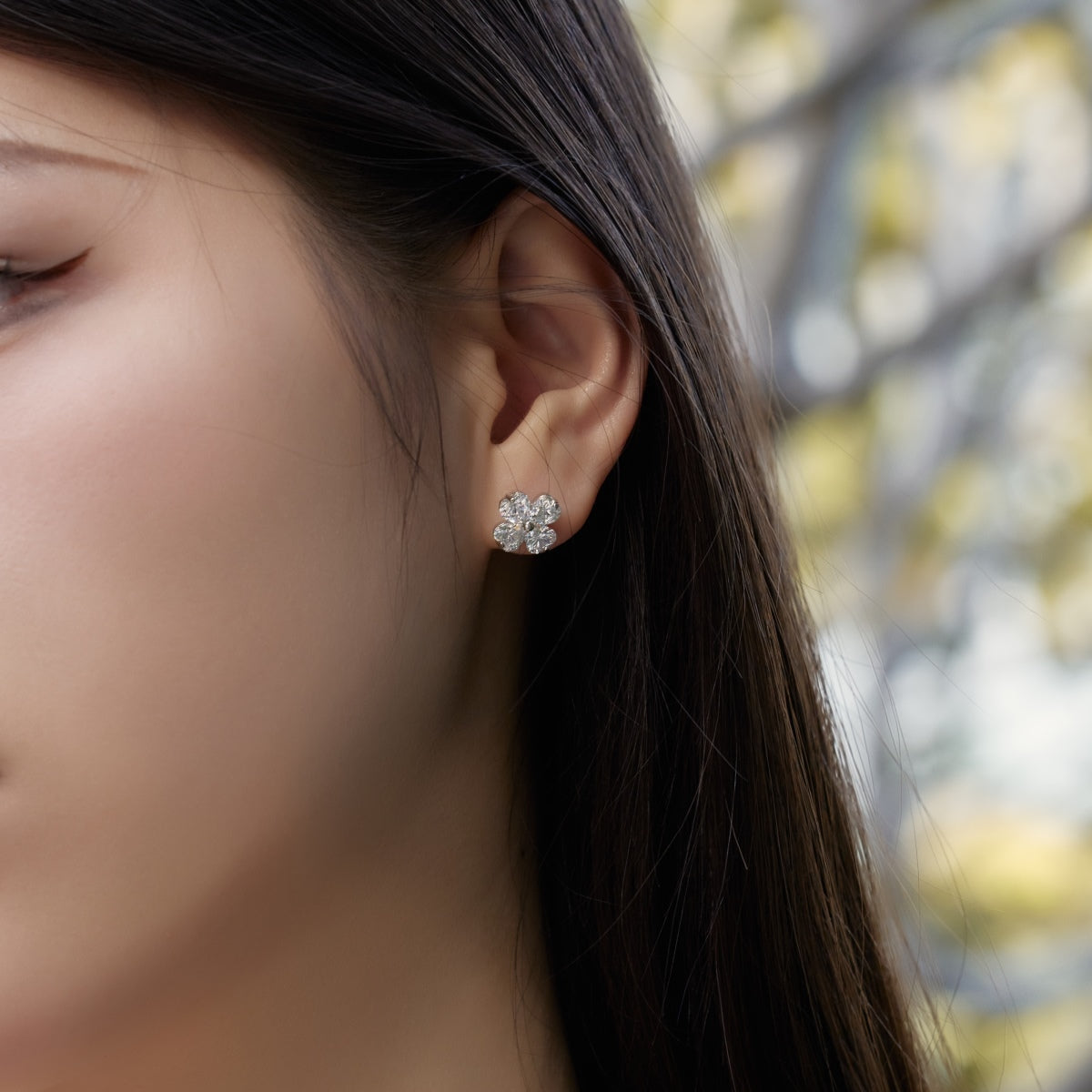 [Royal Jewellery]Four-Leaf Clover Ball Earrings