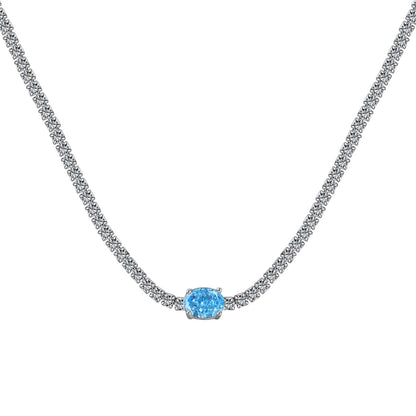 [Royal Jewellery]1.0 Carat Shining Oval Cut Necklace
