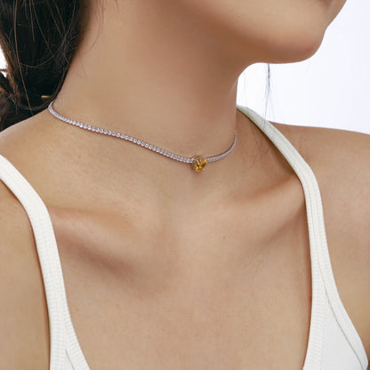 [Royal Jewellery]2.0 Carat Sparkling Tennis Heart Cut Necklace