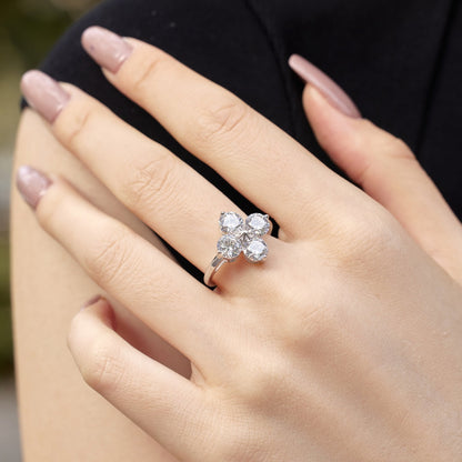 [Royal Jewellery]Four-Leaf Clover Eight-Pointed Star Ring