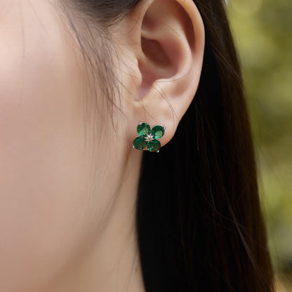 [Royal Jewellery]Four-Leaf Clover Eight-Pointed Star Earrings