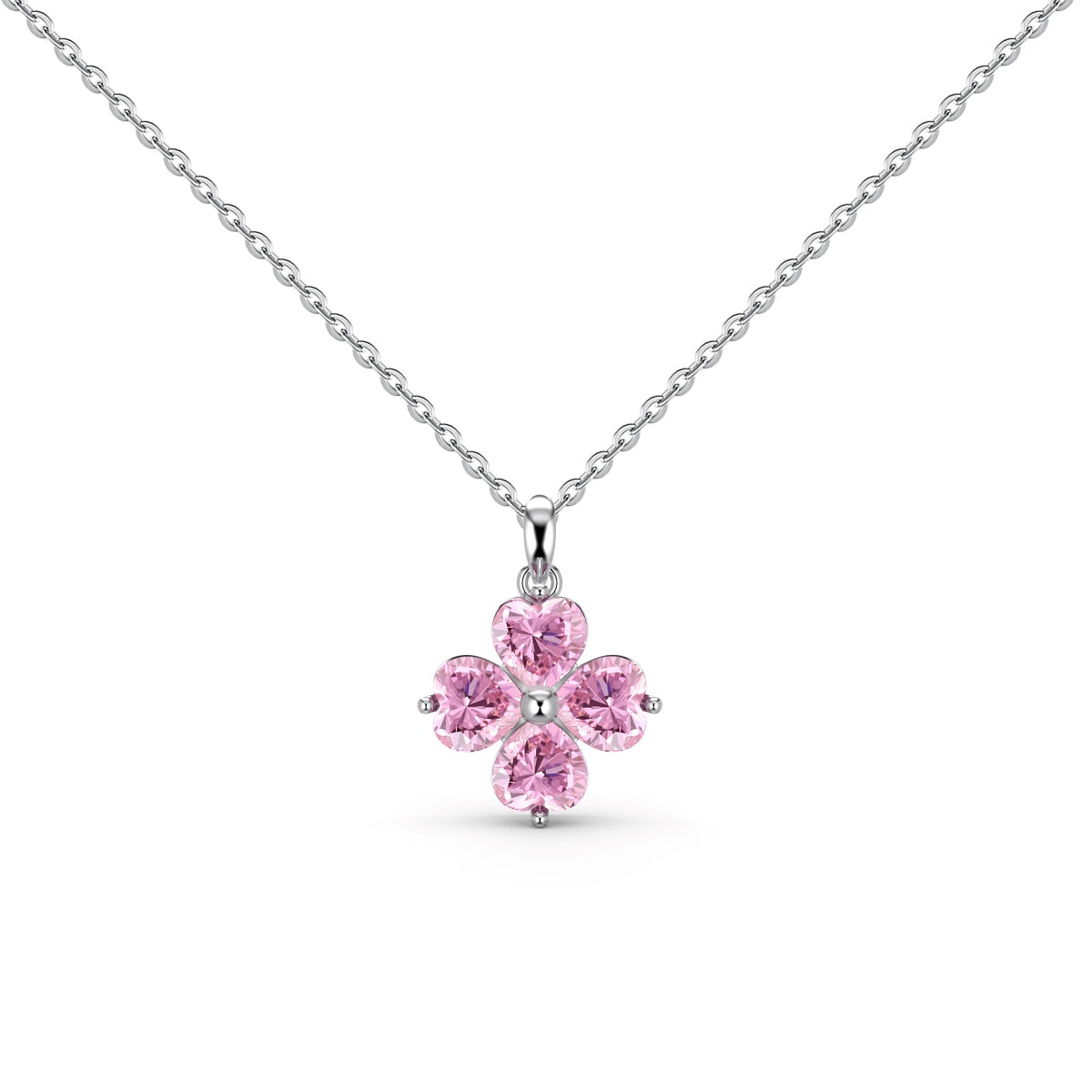 [Royal Jewellery]Heart-Shaped Four-Leaf Clover Bead Necklace