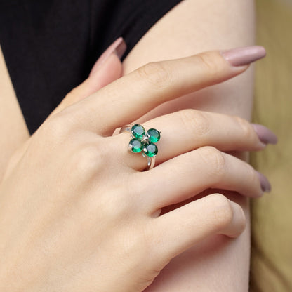[Royal Jewellery]Four-Leaf Clover Eight-Pointed Star Ring