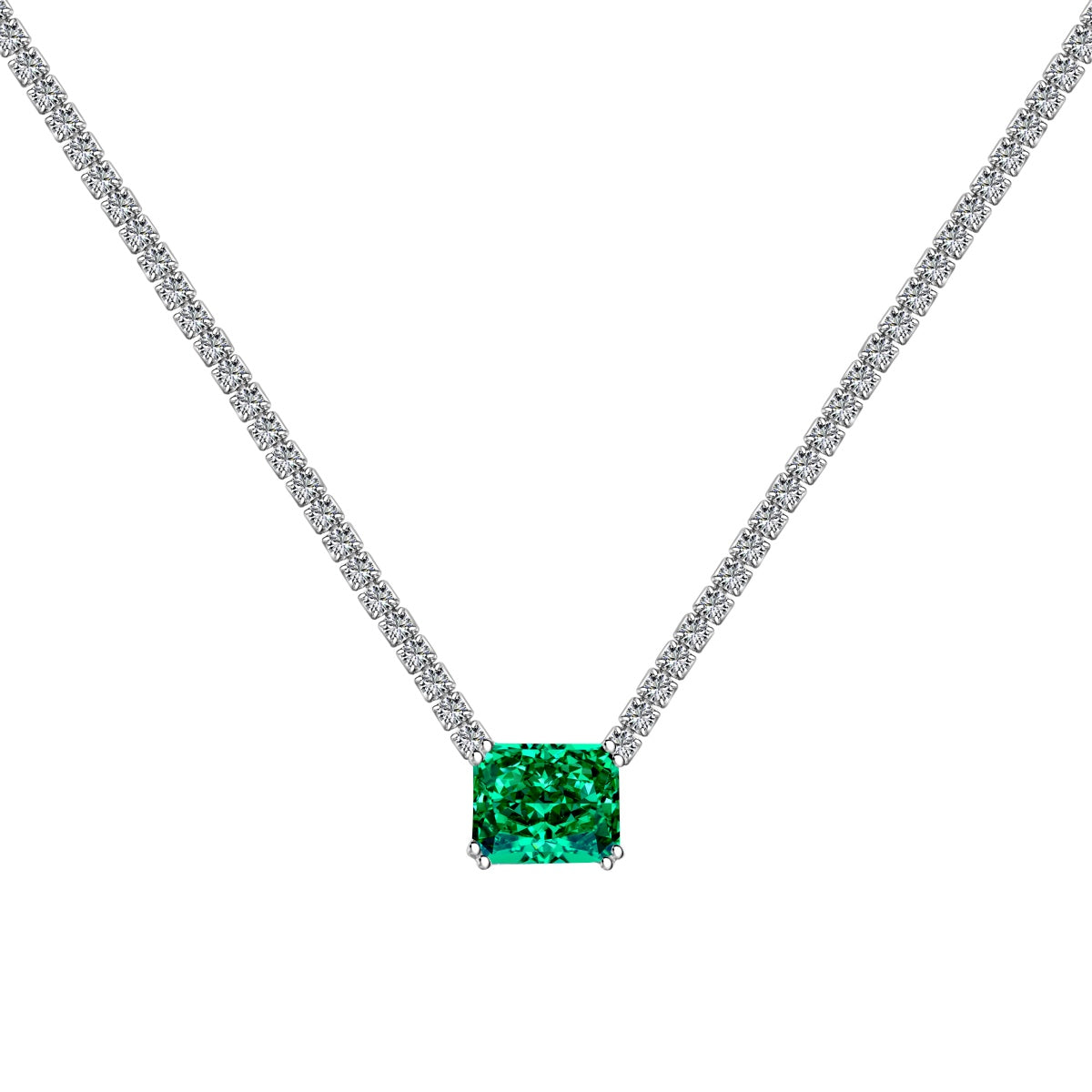 [Royal Jewellery]4.0 Carat Elegant Radiant Cut Necklace