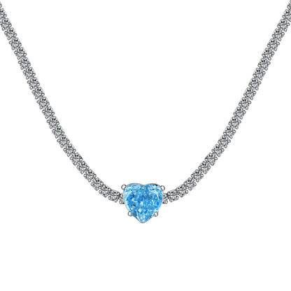 [Royal Jewellery]2.0 Carat Sparkling Tennis Heart Cut Necklace