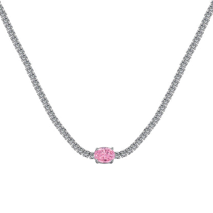 [Royal Jewellery]1.0 Carat Shining Oval Cut Necklace