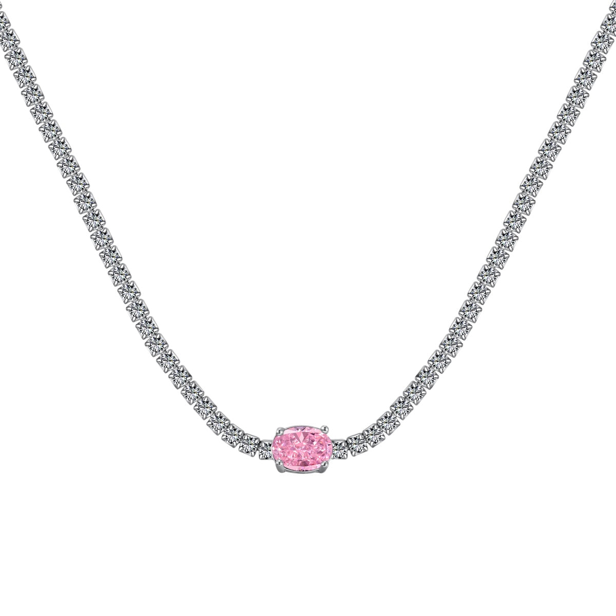 [ROYAL]1.0 Carat Shining Oval Cut Necklace