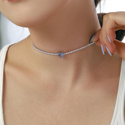[Royal Jewellery]2.0 Carat Sparkling Tennis Heart Cut Necklace