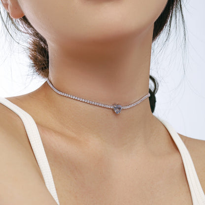 [Royal Jewellery]2.0 Carat Sparkling Tennis Heart Cut Necklace