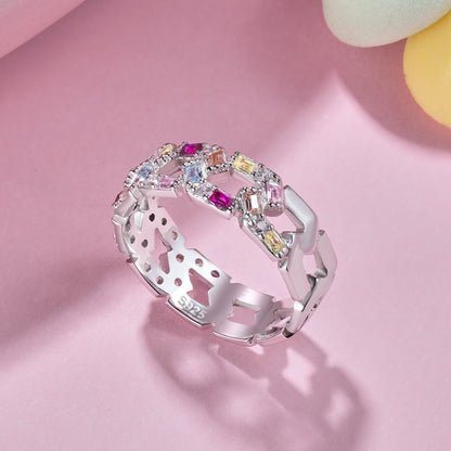 [Royal Jewellery]Sparkling Vibrant Emerald Cut Daily Ring