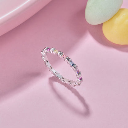 [Royal Jewellery]Charming Colorful Round Cut Daily Ring