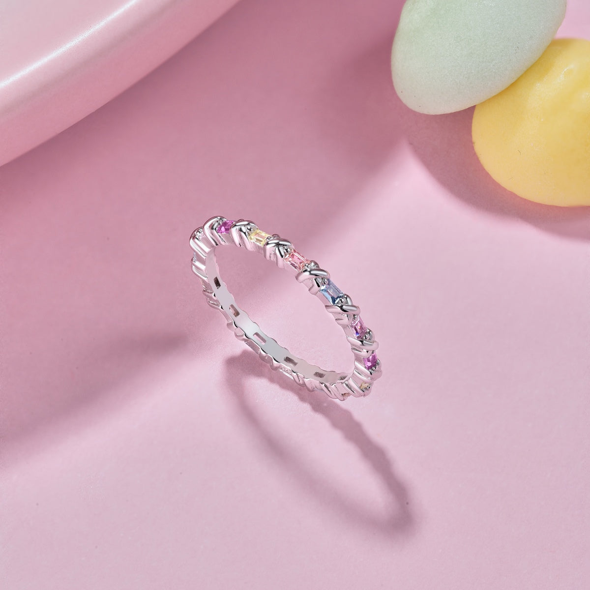 [ROYAL]Charming Colorful Round Cut Daily Ring