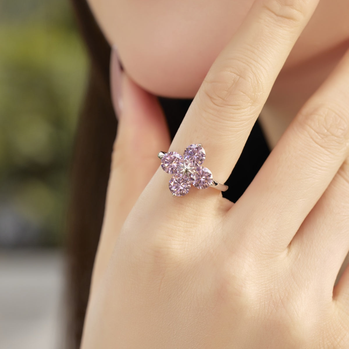 [Royal Jewellery]Four-Leaf Clover Eight-Pointed Star Ring