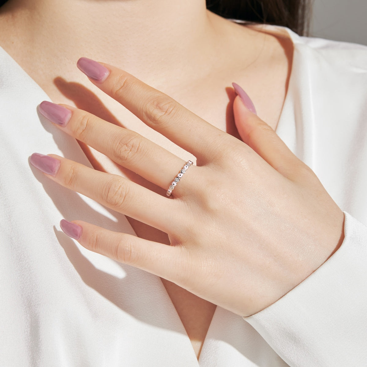 [Royal Jewellery]Sparkling Vibrant Round Shape Daily Ring