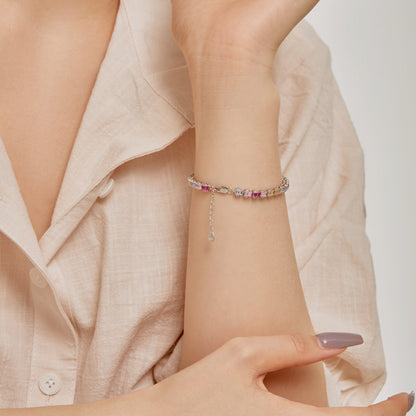 [Royal Jewellery]Delicate Colorful Emerald Cut Party Bracelet