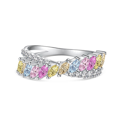 [Royal Jewellery]Unique Colorful Marquise Cut Daily Ring