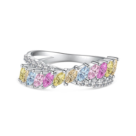 [Royal Jewellery]Unique Colorful Marquise Cut Daily Ring