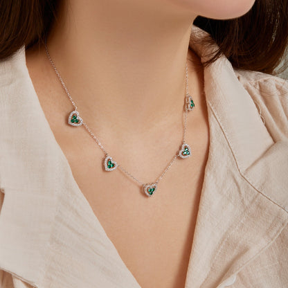 [Royal Jewellery]Sparkling Five Heart Necklace