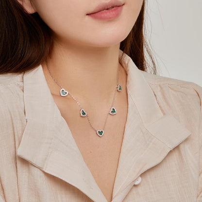 [Royal Jewellery]Sparkling Five Heart Necklace