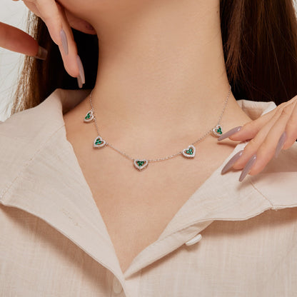 [Royal Jewellery]Sparkling Five Heart Necklace