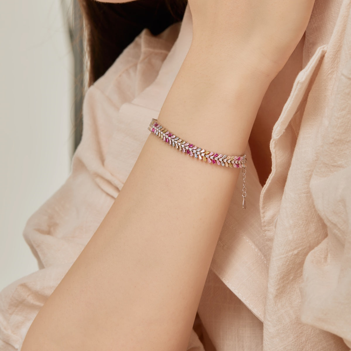 [Royal Jewellery]Dainty Radiant Emerald Cut Daily Bracelet