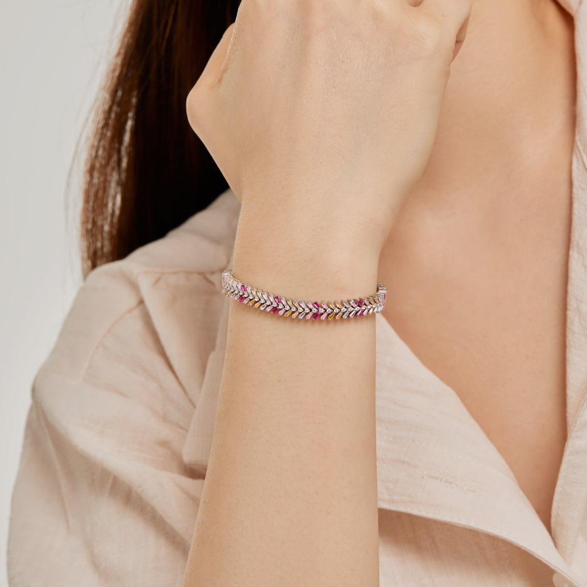 [ROYAL]Dainty Radiant Emerald Cut Daily Bracelet