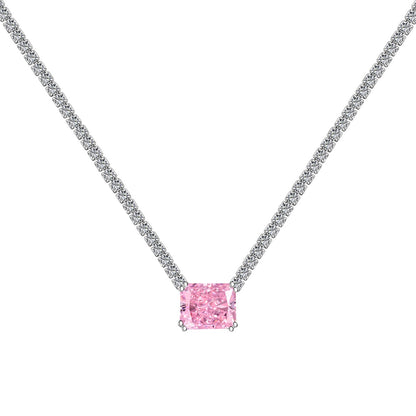[Royal Jewellery]4.0 Carat Elegant Radiant Cut Necklace