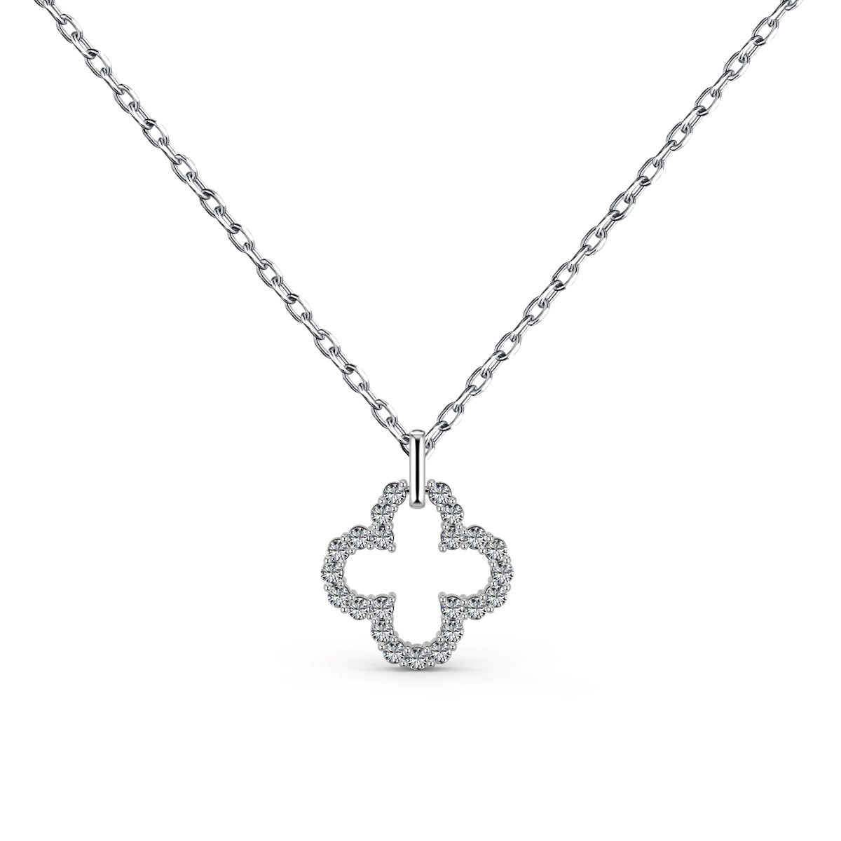 [Royal Jewellery]Four-Leaf Clover Hollow Design Exquisite Necklace