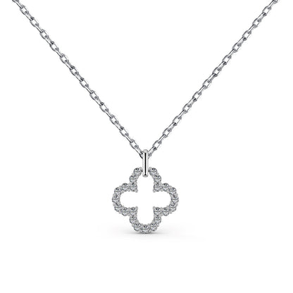 [Royal Jewellery]Four-Leaf Clover Hollow Design Exquisite Necklace