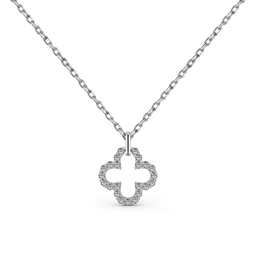 [Royal Jewellery]Four-Leaf Clover Hollow Design Exquisite Necklace