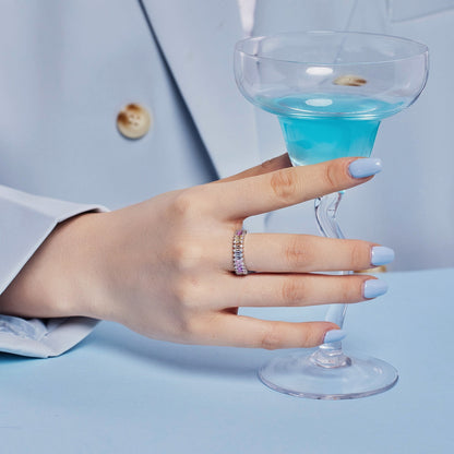 [Royal Jewellery]Splashy Ornate Emerald Cut Cocktail Ring