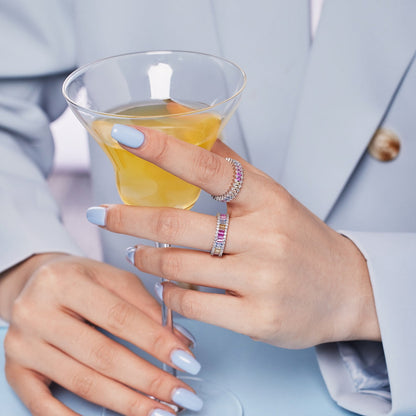[Royal Jewellery]Splashy Ornate Emerald Cut Cocktail Ring
