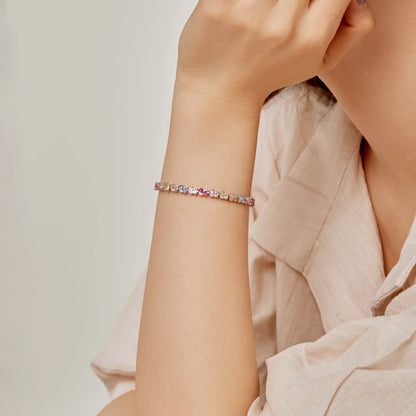 [Royal Jewellery]Ornate Colorful Flower Shape Party Bracelet