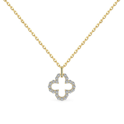 [Royal Jewellery]Four-Leaf Clover Hollow Design Exquisite Necklace